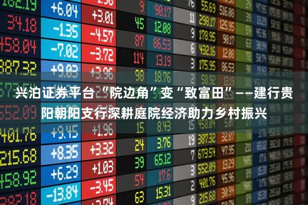 兴泊证券平台 “院边角”变“致富田”——建行贵阳朝阳支行深耕庭院经济助力乡村振兴