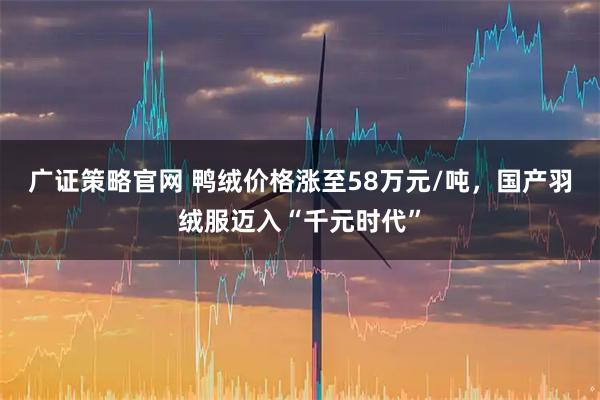广证策略官网 鸭绒价格涨至58万元/吨，国产羽绒服迈入“千元时代”