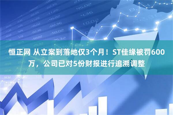 恒正网 从立案到落地仅3个月!ST佳缘被罚600万,公司已对5份财报进行追溯调整
